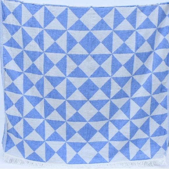 Hand Crafted Other - Nautical Triangle Blue 42 x 72 Two Sided Blanket Towel 100% Organic Cotton